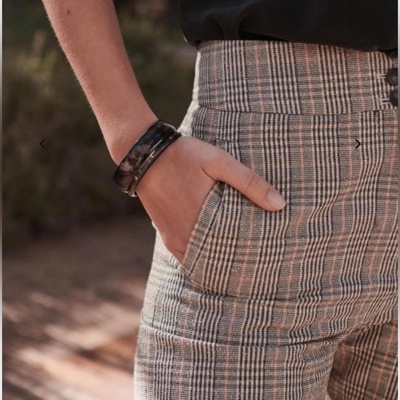 Sezane Marty Gray Plaid Trousers - Picture 3 of 9